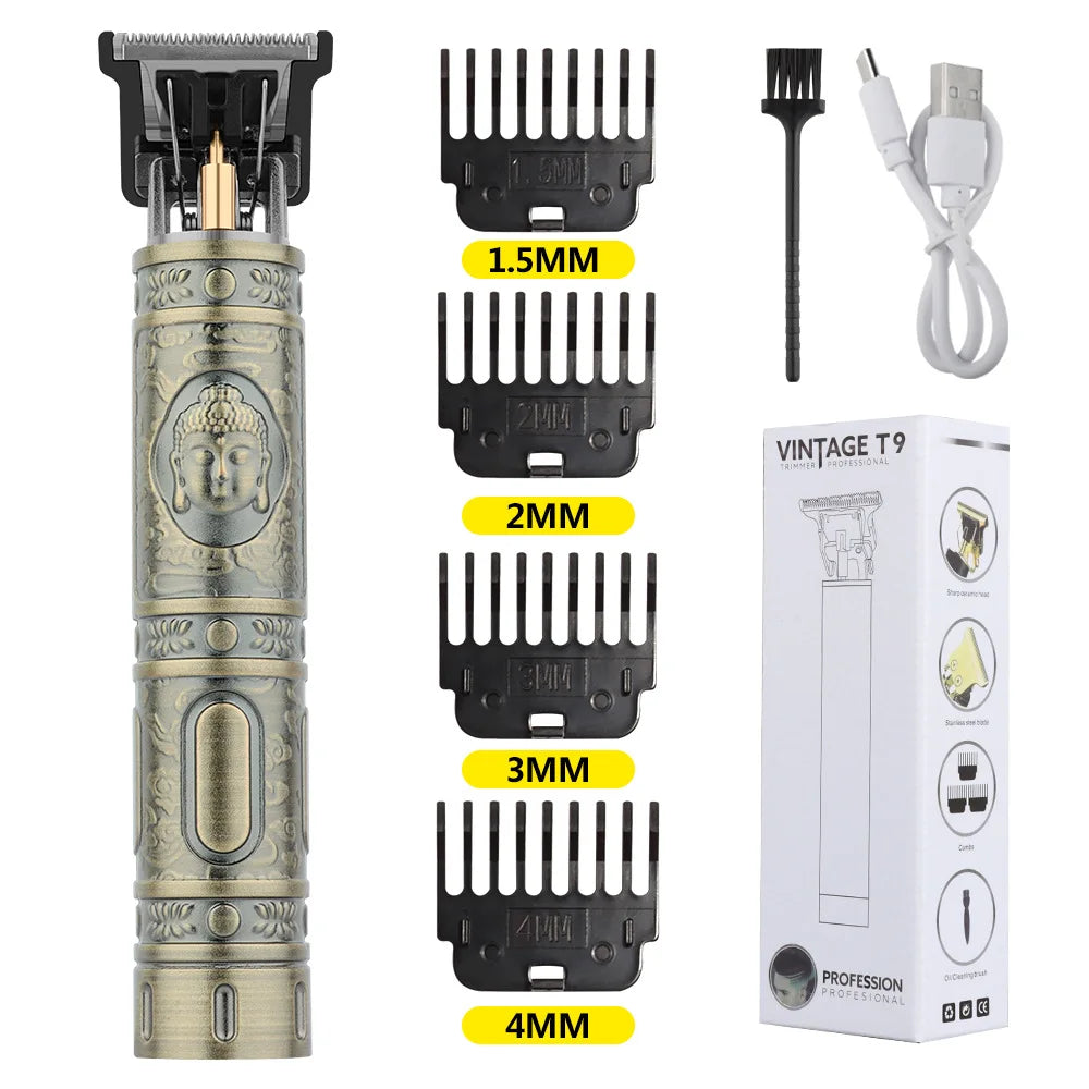 Máquina de Corte Retrô T9 – Precisão Profissional para o Seu Dia a Dia