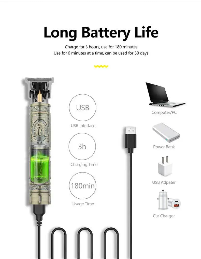 Máquina de Corte Retrô T9 – Precisão Profissional para o Seu Dia a Dia