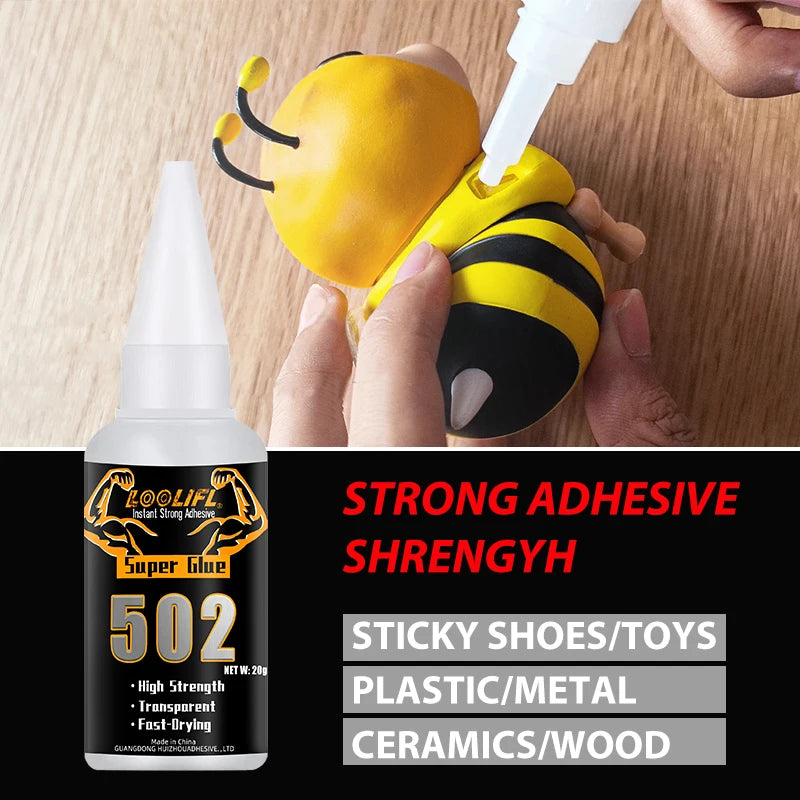 Cola Instantânea 502 Super Glue 20g – Fixação Forte e Secagem Rápida