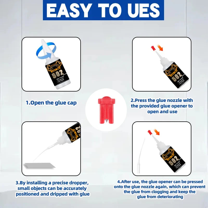 Cola Instantânea 502 Super Glue 20g – Fixação Forte e Secagem Rápida