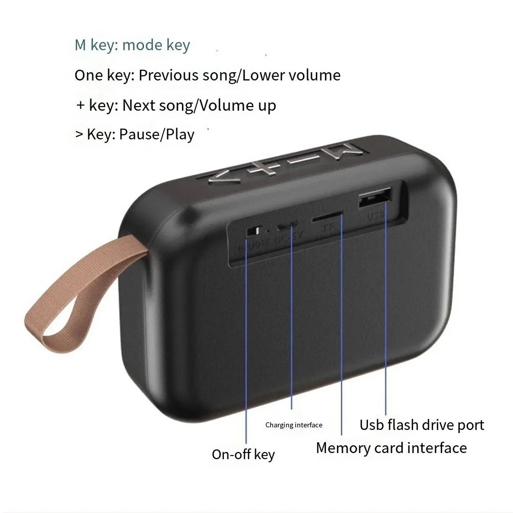 Caixa de Som Bluetooth Portátil 5.0 – Som de Qualidade para Todos os Momentos