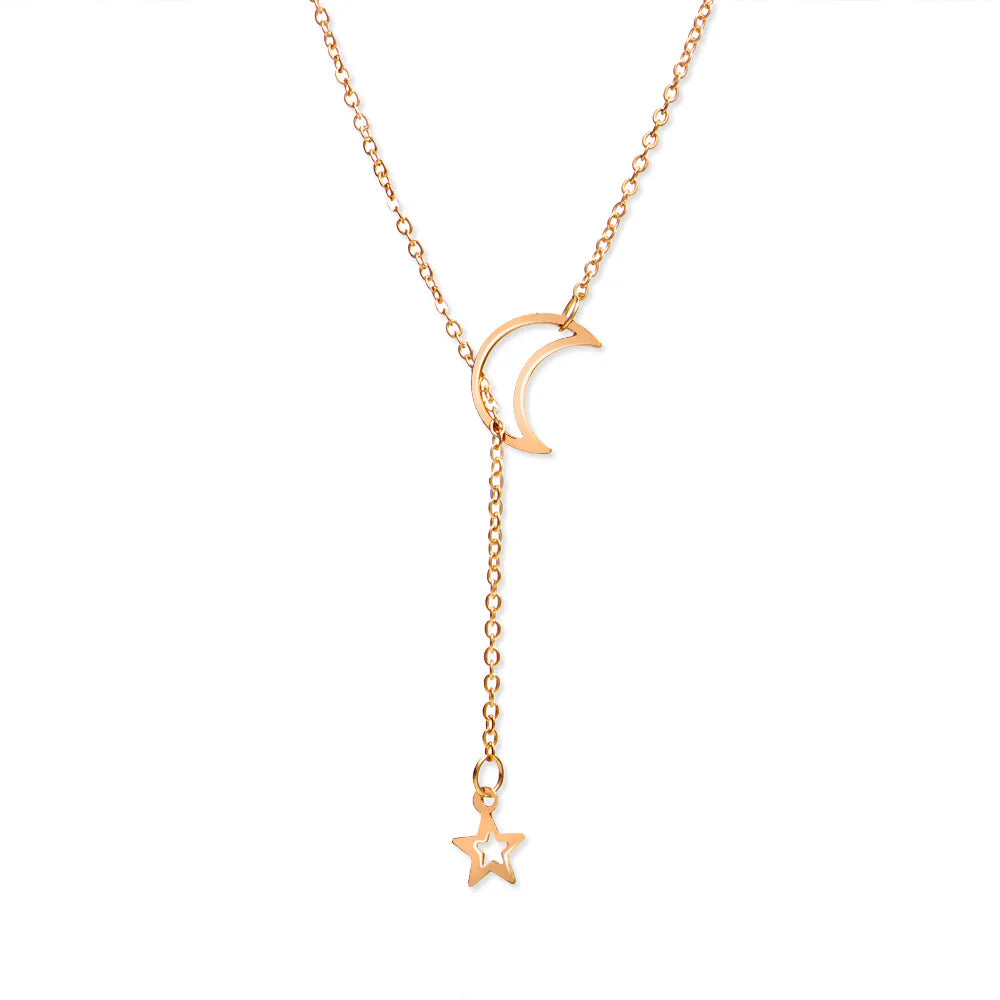 Colar Choker Lua & Estrela Dourado – Elegância na Simplicidade