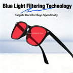 Óculos com Lentes Vermelhas para Bloqueio de Luz Azul