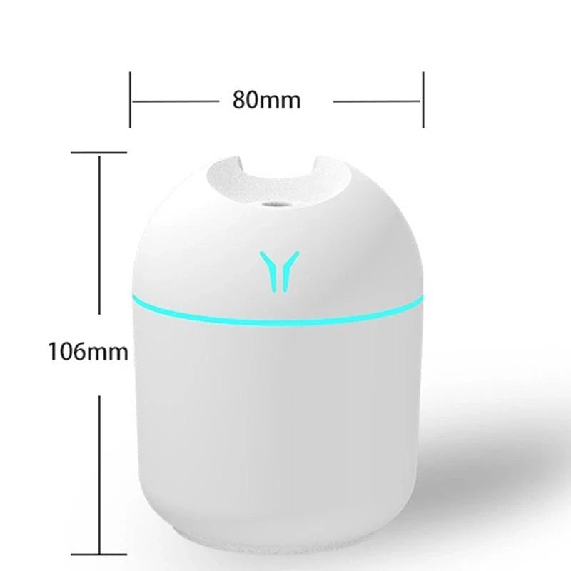 Umidificador de Ar USB 250ml com Difusor de Aromas e Luz LED